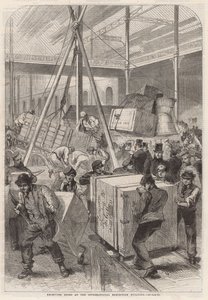 Recepción de mercancías en el edificio de la Exposición Internacional de English School