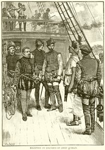 Recepción de Colón por el jefe Quibian de English School