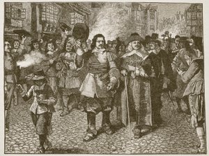 Recepción de Monck en la Ciudad de Londres, ilustración de Cassells Illustrated History of England de English School