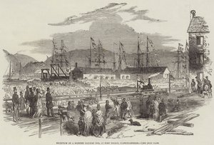 Recepción de una Barra de Ferrocarril Monstruosa, en Port Talbot, Glamorganshire de English School