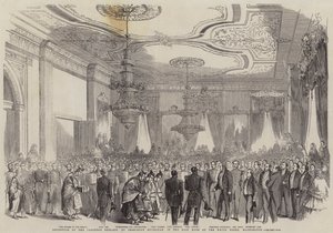 Recepción de la Embajada Japonesa por el Presidente Buchanan en la Sala Este de la Casa Blanca, Washington