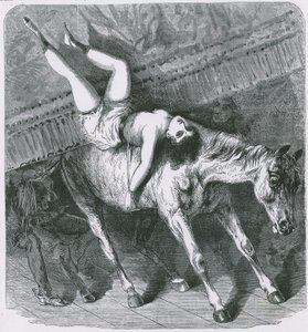 Recuerdos del Teatro Astleys, Londres, el caballo indomable y fogoso olvida su parte y el telón desafortunadamente desciende de English School
