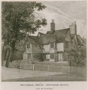 Casa Rectoral en Newington Butts, Southwark, Londres, desde el sureste de English School