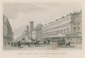 Regent Street, desde The Circus, Oxford Street, Londres de English School