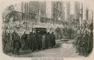 Reinhumación de los restos de John Hunter en la Abadía de Westminster, Londres de English School
