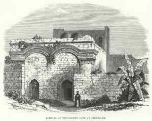 Restos de la Puerta Dorada en Jerusalén (grabado) de English School