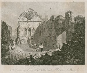 Restos del salón, Palacio de Winchester, Southwark de English School