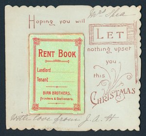 Libro de alquiler, tarjeta de Navidad de English School
