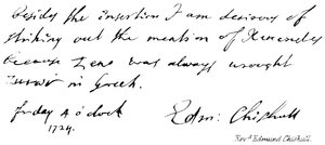 Revd Edmund Chishull