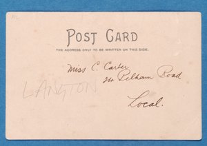 Reverso de la postal de J.E. Doig (Sunderland) salvando un gol