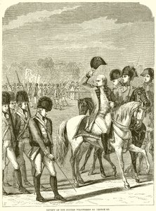 Revisión de los voluntarios británicos por Jorge III de English School
