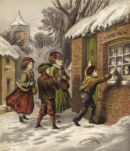 Niños ricos visitando a niños pobres en Navidad de English School