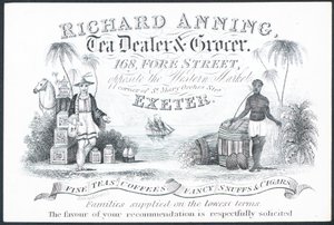 Richard Anning, comerciante de té y tendero, tarjeta comercial de English School