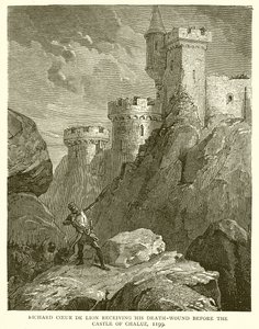 Ricardo Corazón de León recibiendo su Herida Mortal ante el Castillo de Chaluz, 1199 de English School