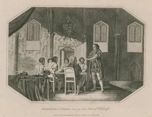 Ricardo Duque de Gloucester acusando a Jane Shore de brujería de English School