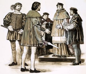 Richard Hunne interrogado por el obispo de Londres Richard Fitzjames de English School