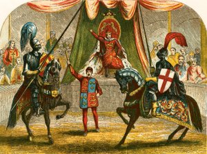 Ricardo II deteniendo el combate entre los Duques de Norfolk y Hereford de English School
