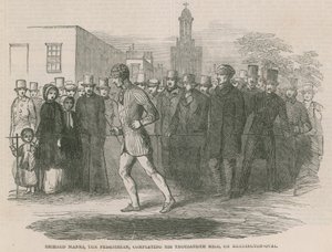 Richard Manks, el peatón, completando su milésima milla en Kennington Oval