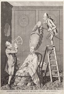 Gusto ridículo o la absurdidad de las damas, pub. por A. Darly, Londres, 1771