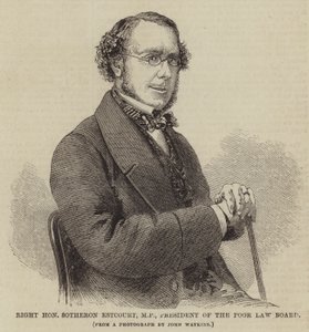 El Muy Honorable Sotheron Estcourt, MP, Presidente de la Junta de Leyes de Pobres de English School