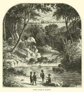 Escena fluvial en Borneo de English School