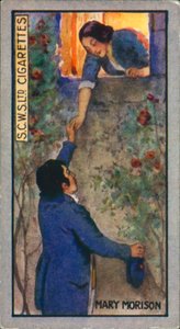 Robert Burns: Mary Morison (litografía en color) de English School