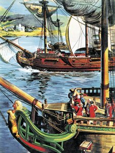 Robert Clive navegando por la Bahía de Bengala hacia la desembocadura del Ganges
