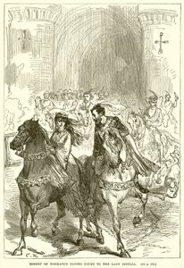 Roberto de Normandía cortejando a la dama Sibylla de English School