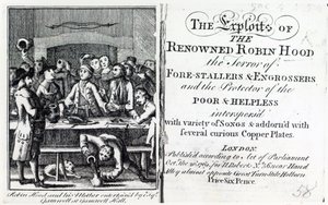 Robin Hood y su madre entretenidos por Esq Gamnell en Gamnell Hall, frontispicio de 