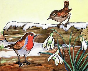 Petirrojo y Jenny Wren de English School