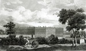 Rodando los céspedes en el Palacio de Hampton Court, 7 de marzo de 1807