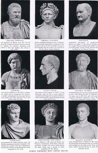 Emperadores romanos que visitaron Gran Bretaña, ilustración de la Historia de las Naciones de Hutchinson, c.1910 de English School