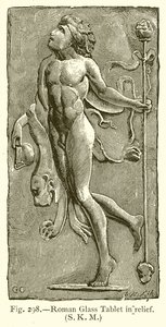 Tableta de vidrio romana en relieve