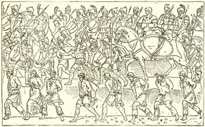 Soldados romanos y cautivos bárbaros de English School