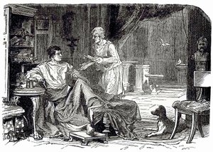 Estudio romano, ilustración de Cassells Illustrated Universal History de Edward Ollier, publicado en 1890 de English School