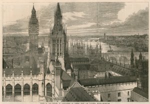 Techos de las Casas del Parlamento vistos desde la Torre Victoria de English School