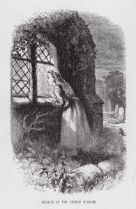 Rosalie en la ventana de la iglesia (grabado)