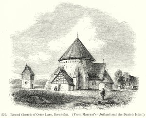 Iglesia redonda de Oster Lars, Bornholm (grabado) de English School