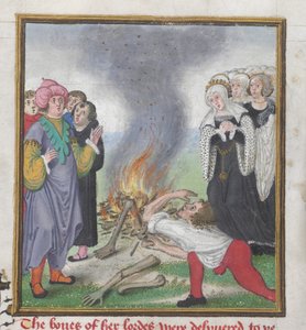 Roy 18 D II f.161 Teseo quemando los cuerpos de los atenienses asesinados por el rey Creonte de Tebas, del 