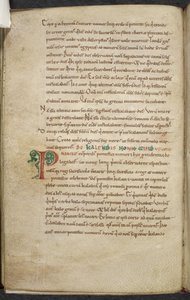 Real 13. A.XI, f.47vInicial P.De temporum ratione.Bede el Venerable.Miscelánea de obras sobre computación y astronomía.Siglo XI-Siglo XII de English School