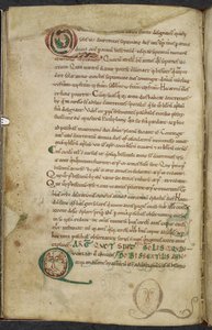Real 13. A.XI, f.79v Rostros humanos en iniciales, De temporum ratione, Bede el Venerable (vitela) de English School