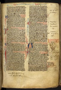 Real 14 C.VII ff.86v Decoración fronteriza con escudo de armas de Ricardo Corazón de León, ilustración de 