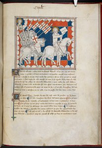 Real 19 B.XV, f.37 El Jinete del caballo blanco y sus seguidores; John arriba, a la izquierda, de 