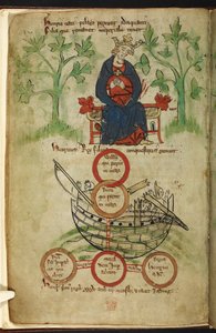 Royal 20 A. II, f.6v El rey Enrique I en su trono, luto, ilustración de la 