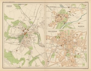 Atlas Real, c 1900: Buxton; Warwick; Cheltenham (litografia en color)