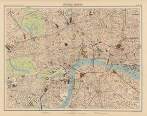Royal Atlas, c 1900: Centro de Londres (litografia en color)