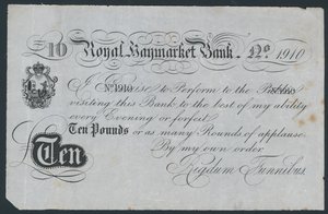 Banco Real Haymarket, billete teatral de broma