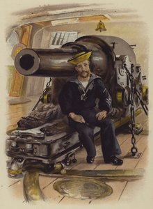 Voluntario de la Real Artillería Naval (litografía en color)