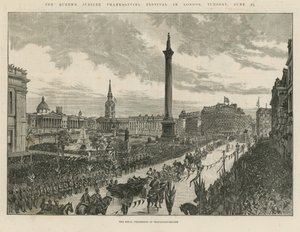 Procesión real en Trafalgar Square de English School