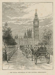 Procesión real en el Victoria Embankment de English School